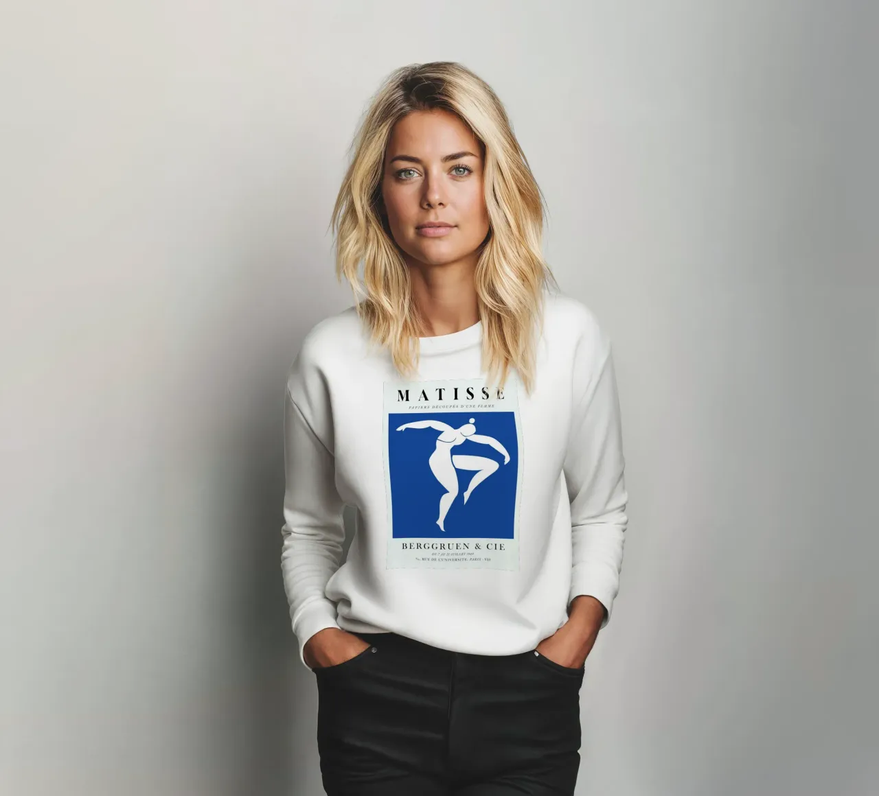 matisse-silhoutte de una mujer bailando sudadera de sazkia art