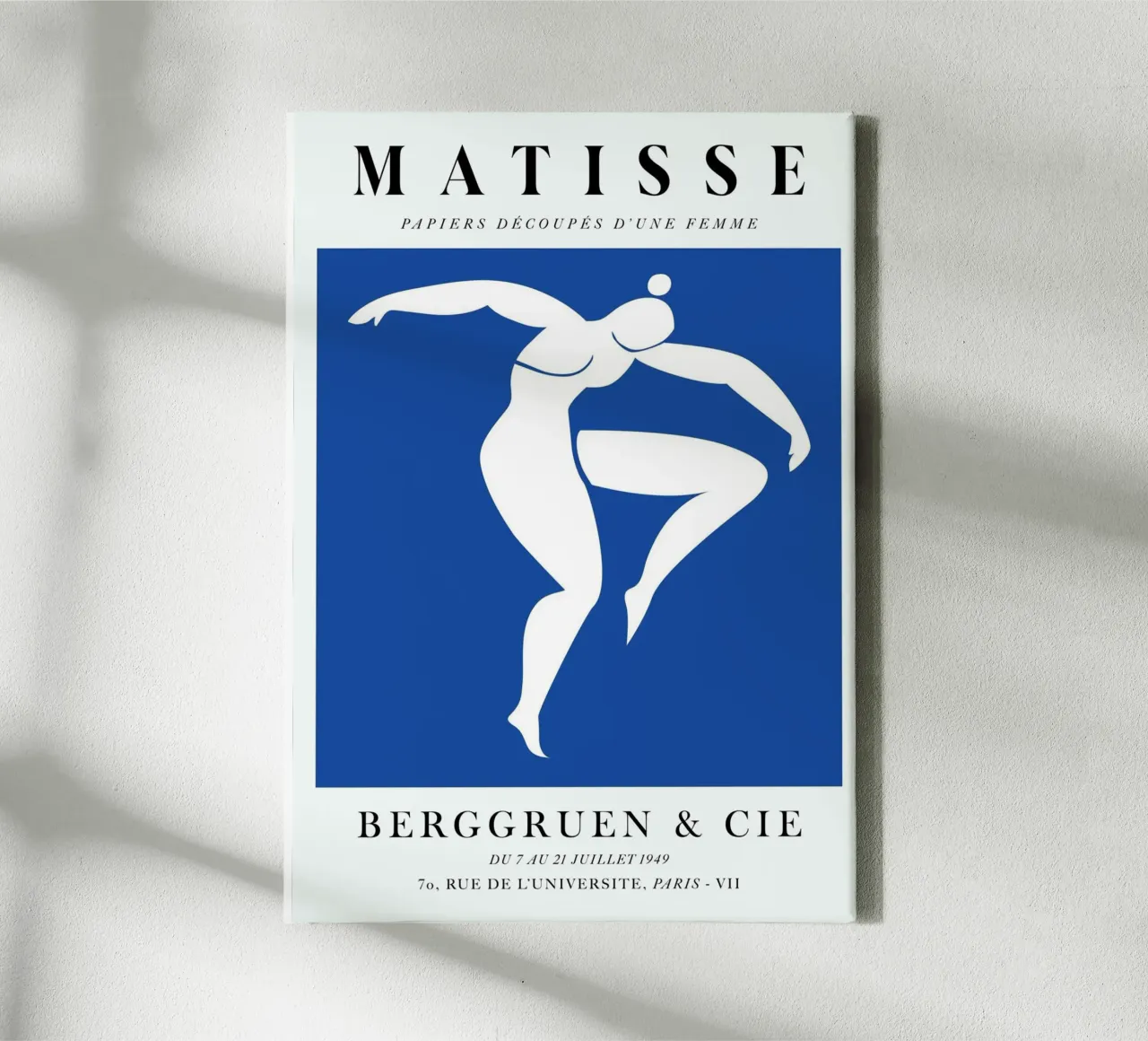 matisse-silhoutte einer tanzenden frau Leinwand mit Schattenfugenrahmen von sazkia art