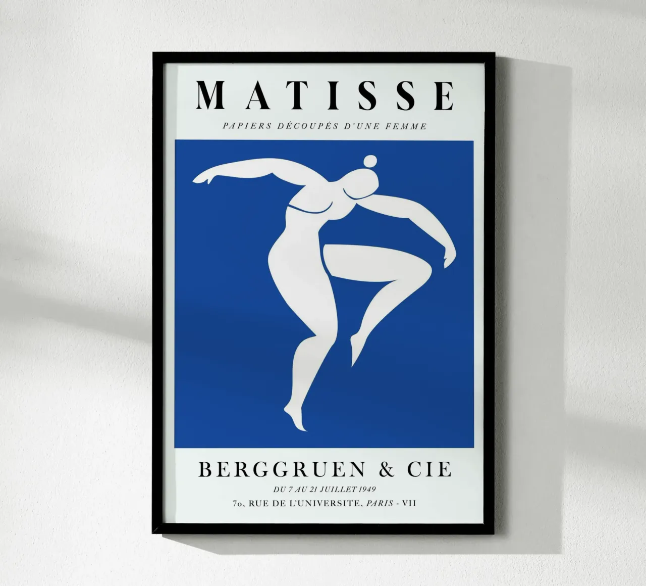 matisse-silhoutte di donna che danza poster con telaio in alluminio da sazkia art