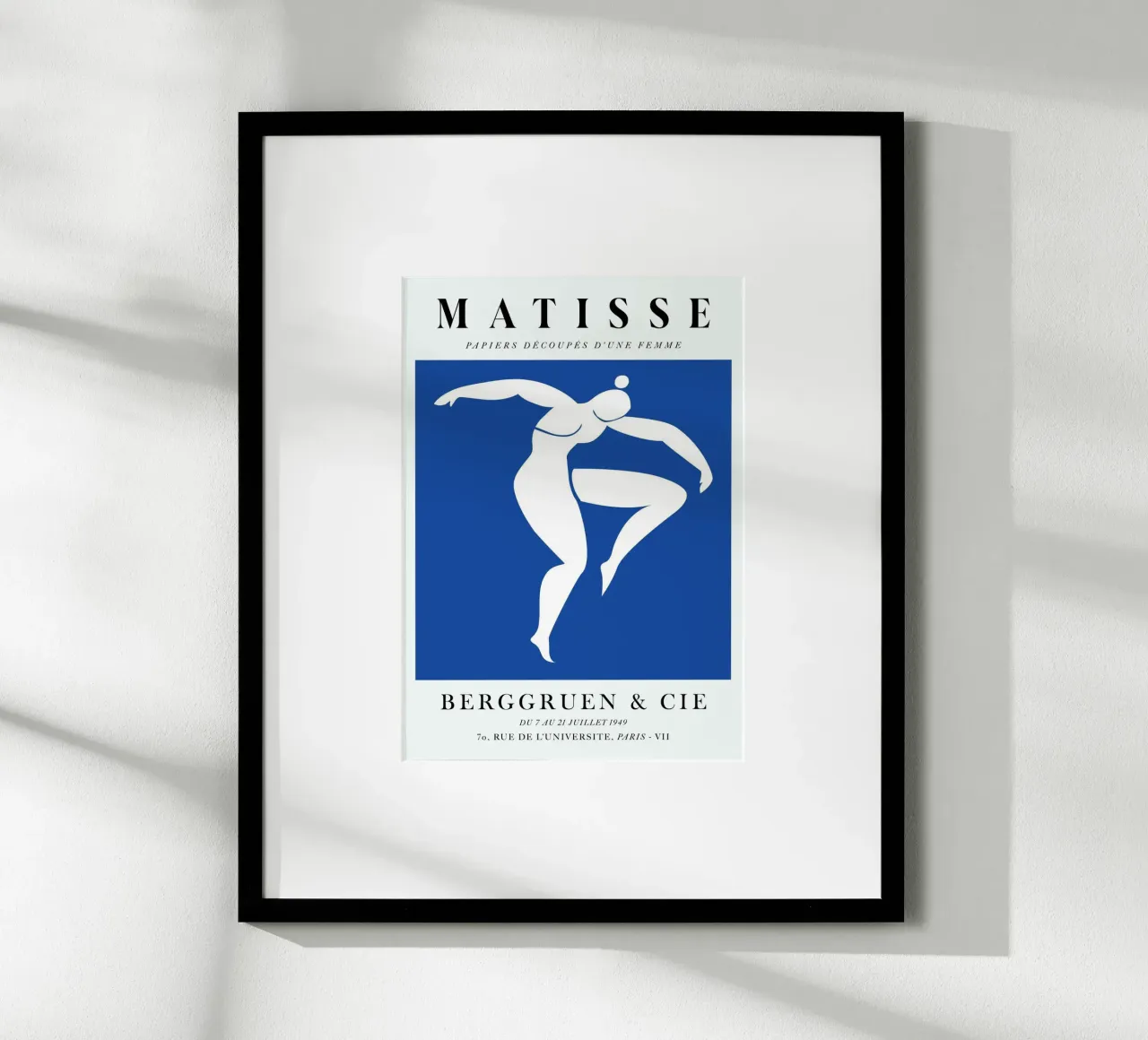 matisse-silhoutte di donna che danza poster con telaio in alluminio da sazkia art