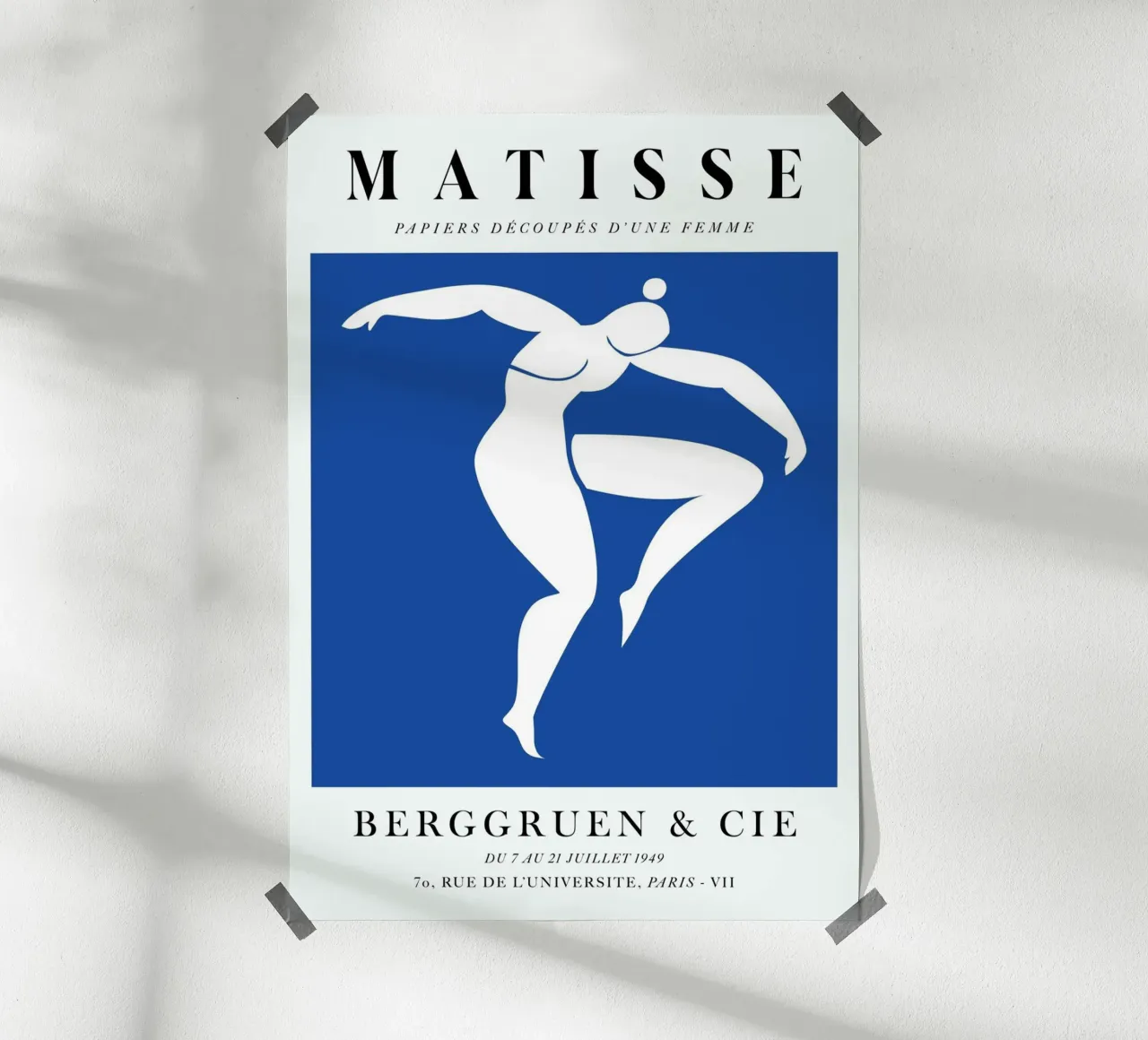 matisse-silhoutte di donna che danza poster con telaio in alluminio da sazkia art