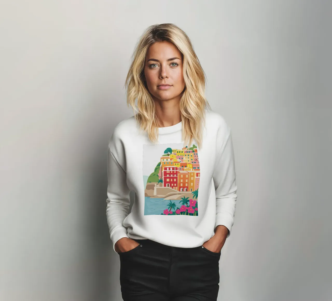 Coastal Cliff Bright sweatshirt by Lumi Eyes