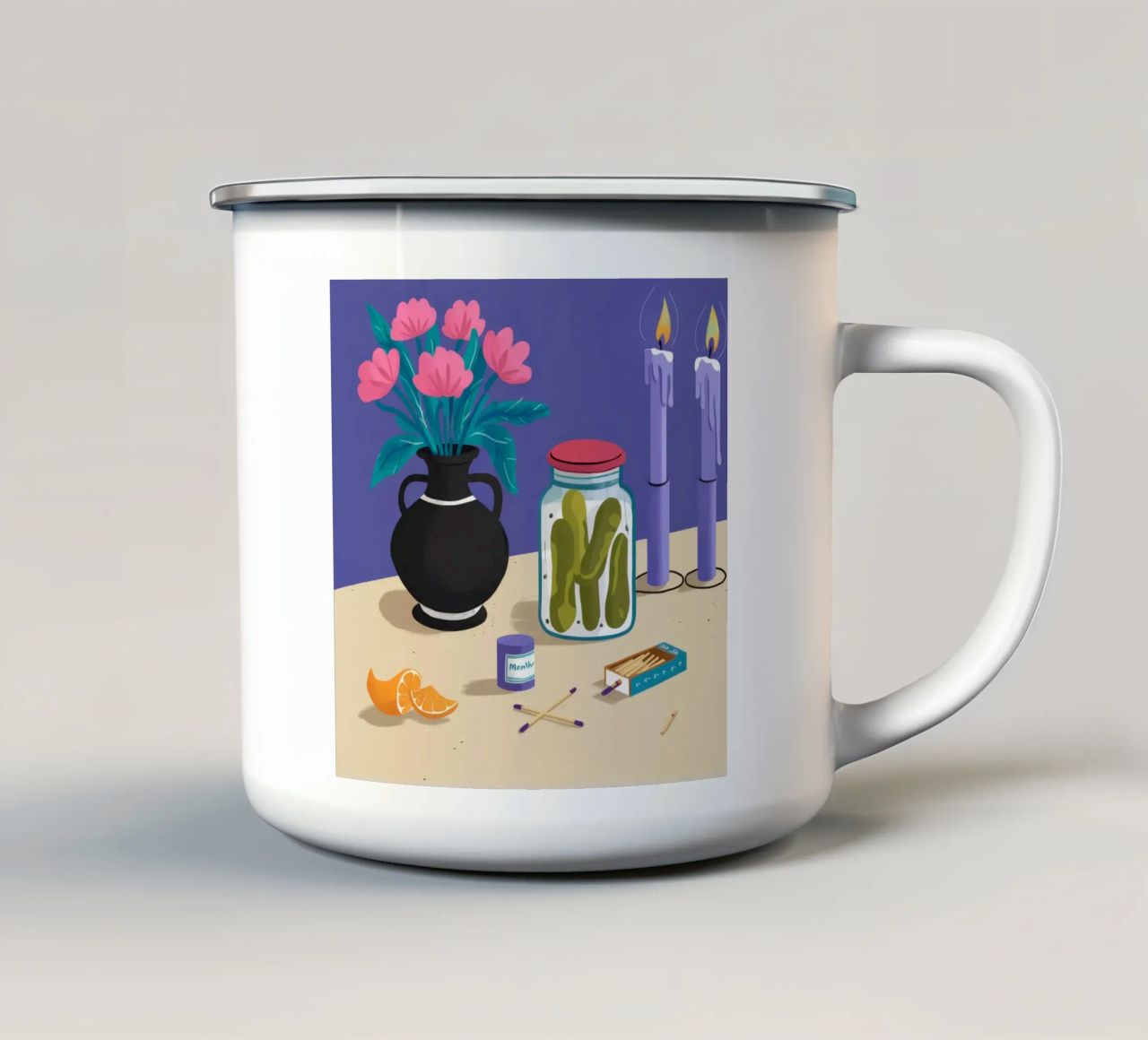 Notturno Sottaceto in fiore tazza in smalto da Lumi Eyes