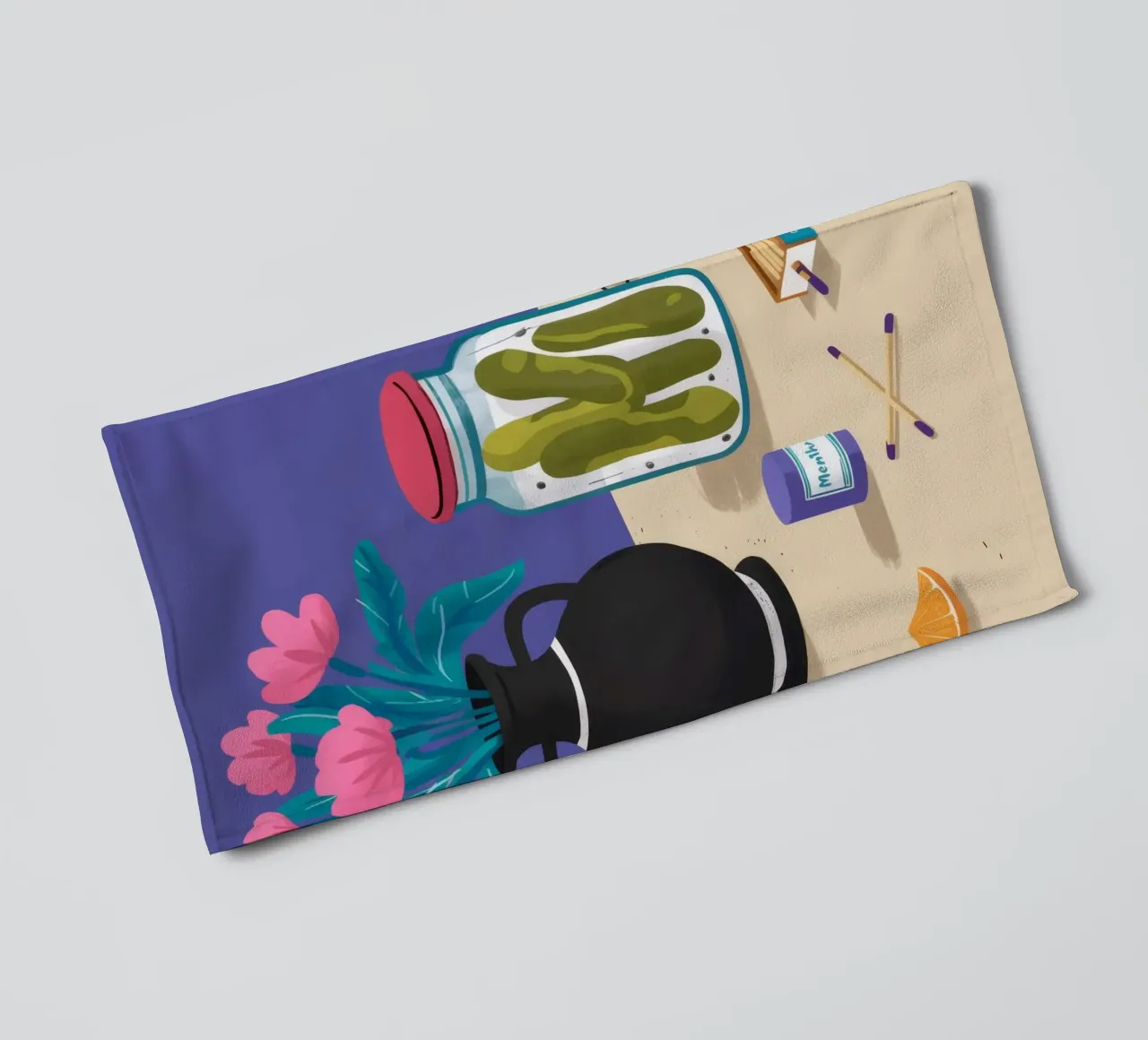 Nocturne Pickle Bloom towel by Lumi Eyes