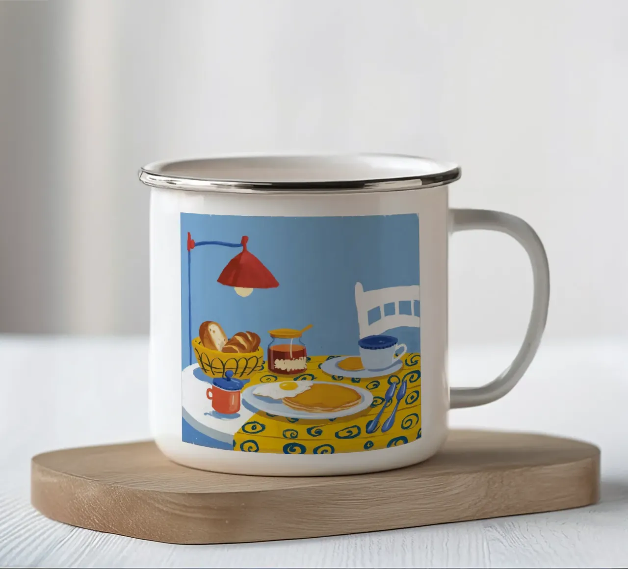 Mañana de fiesta con tortitas taza de esmalte de Lumi Eyes