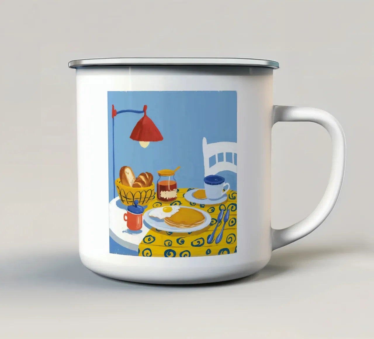 Mañana de fiesta con tortitas taza de esmalte de Lumi Eyes