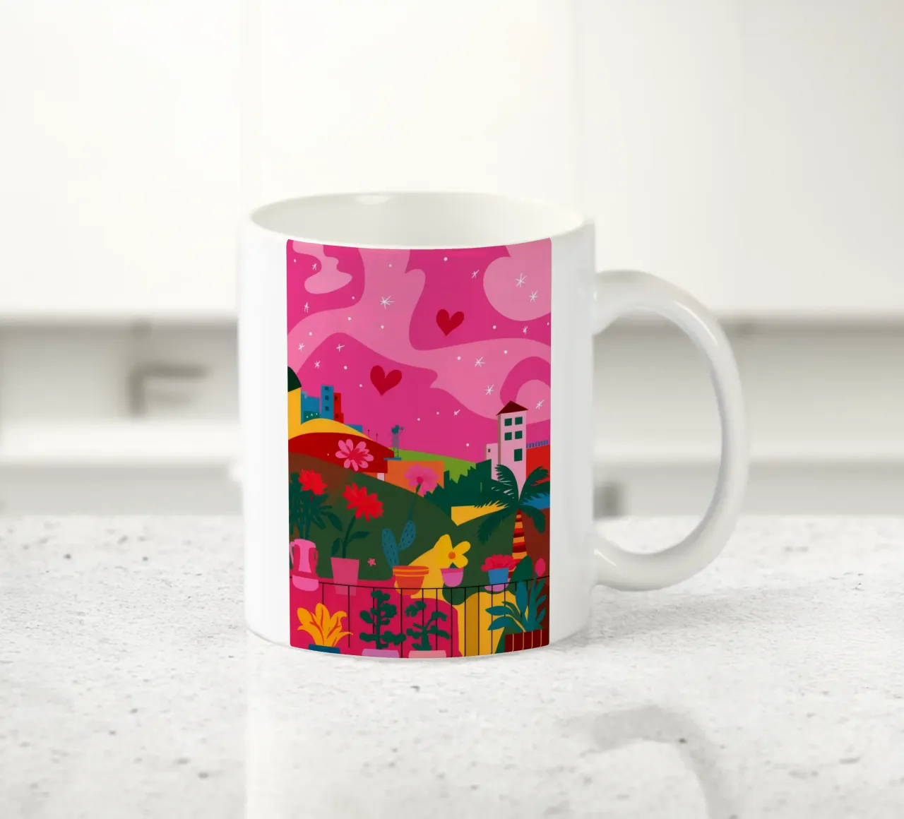 Paesaggio onirico di Candy Hill tazza in ceramica da Lumi Eyes