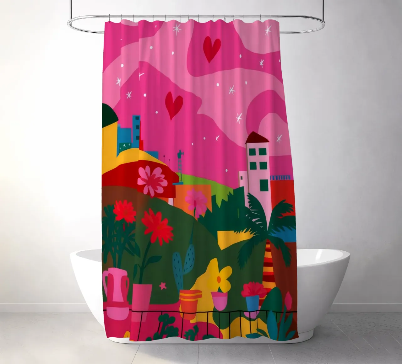 Candy Hill Dreamscape shower curtain by Lumi Eyes