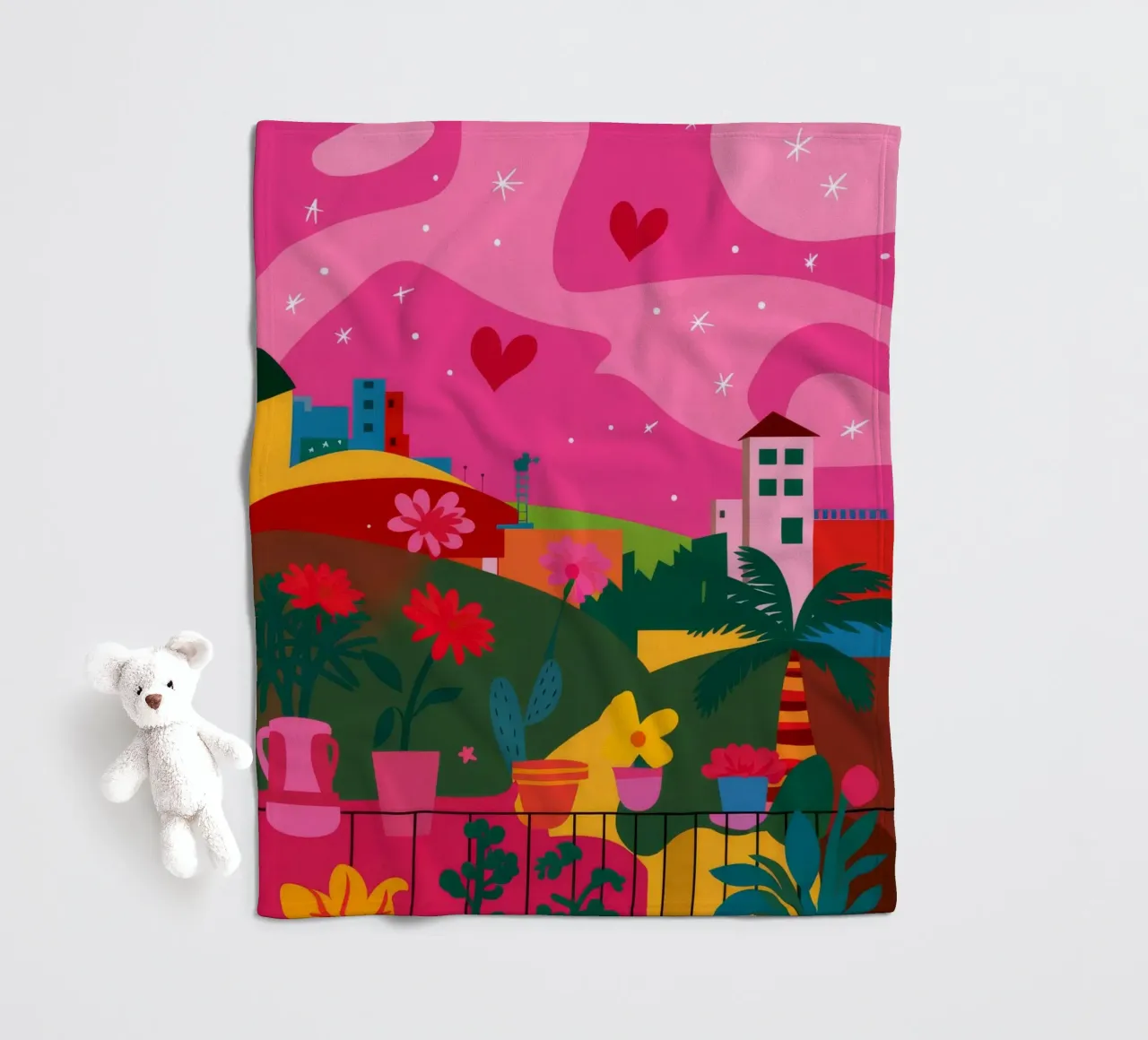 Paesaggio onirico di Candy Hill coperta in pile da Lumi Eyes