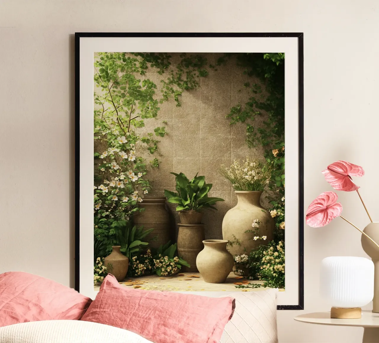 Verde lussureggiante poster con telaio in legno da PhotoVibe Decor
