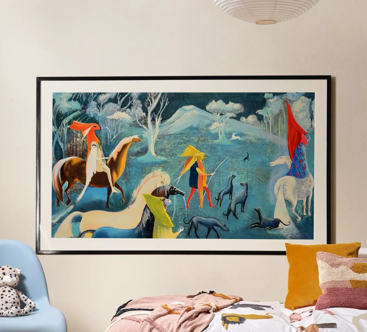 Leonora Carrington Figuras Fantásticas a Caballo carta hahnemühle da Kunze Gallery
