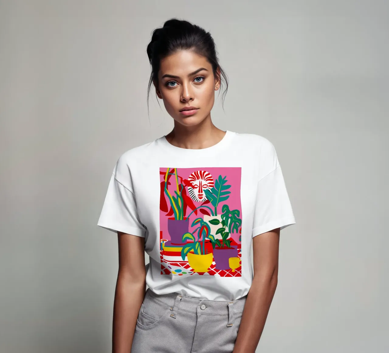 Stripe Pot Verdure t-shirt by Lumi Eyes