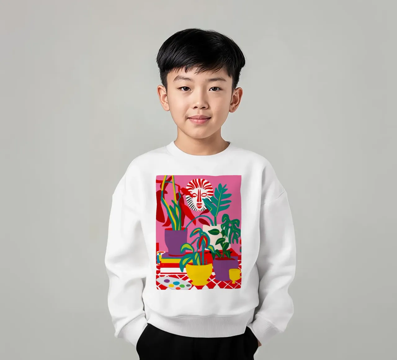 Stripe Pot Verdure kids sweatshirt by Lumi Eyes