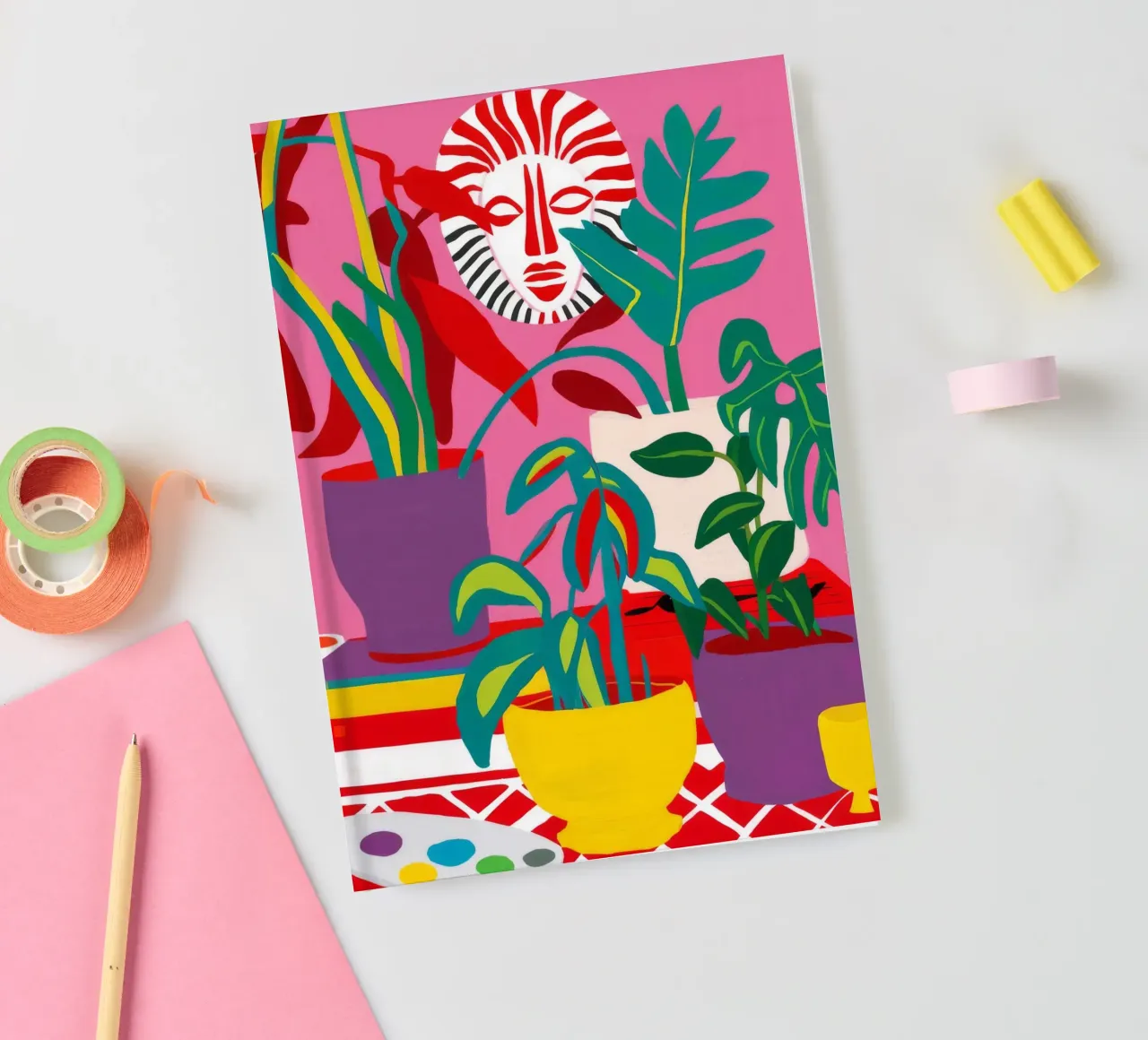 Stripe Pot Verdure notebook by Lumi Eyes