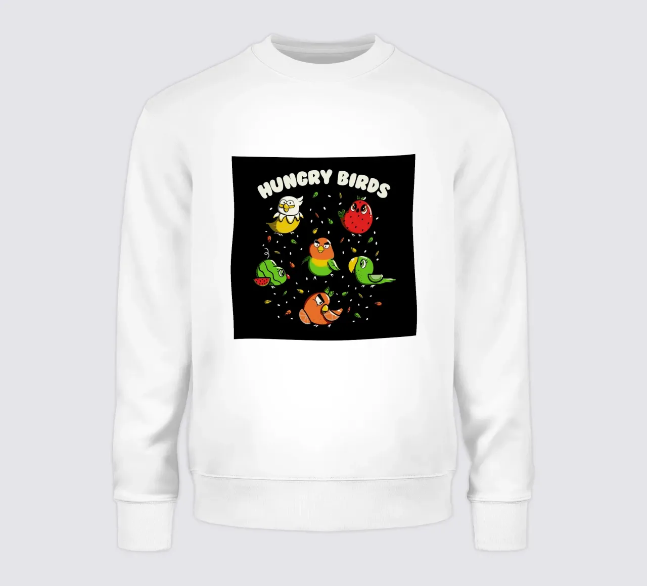 Hungry Birds Fruit Parrots sweat de Tobe Fonseca