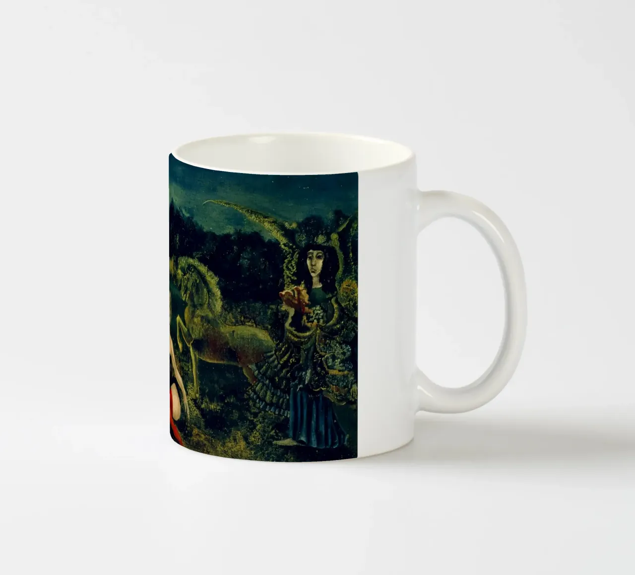Leonora Carrington Down Below tazza in ceramica da Kunze Gallery