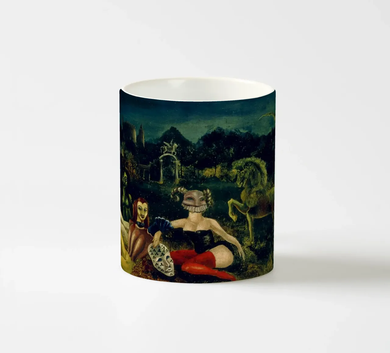Leonora Carrington Down Below tazza in ceramica da Kunze Gallery