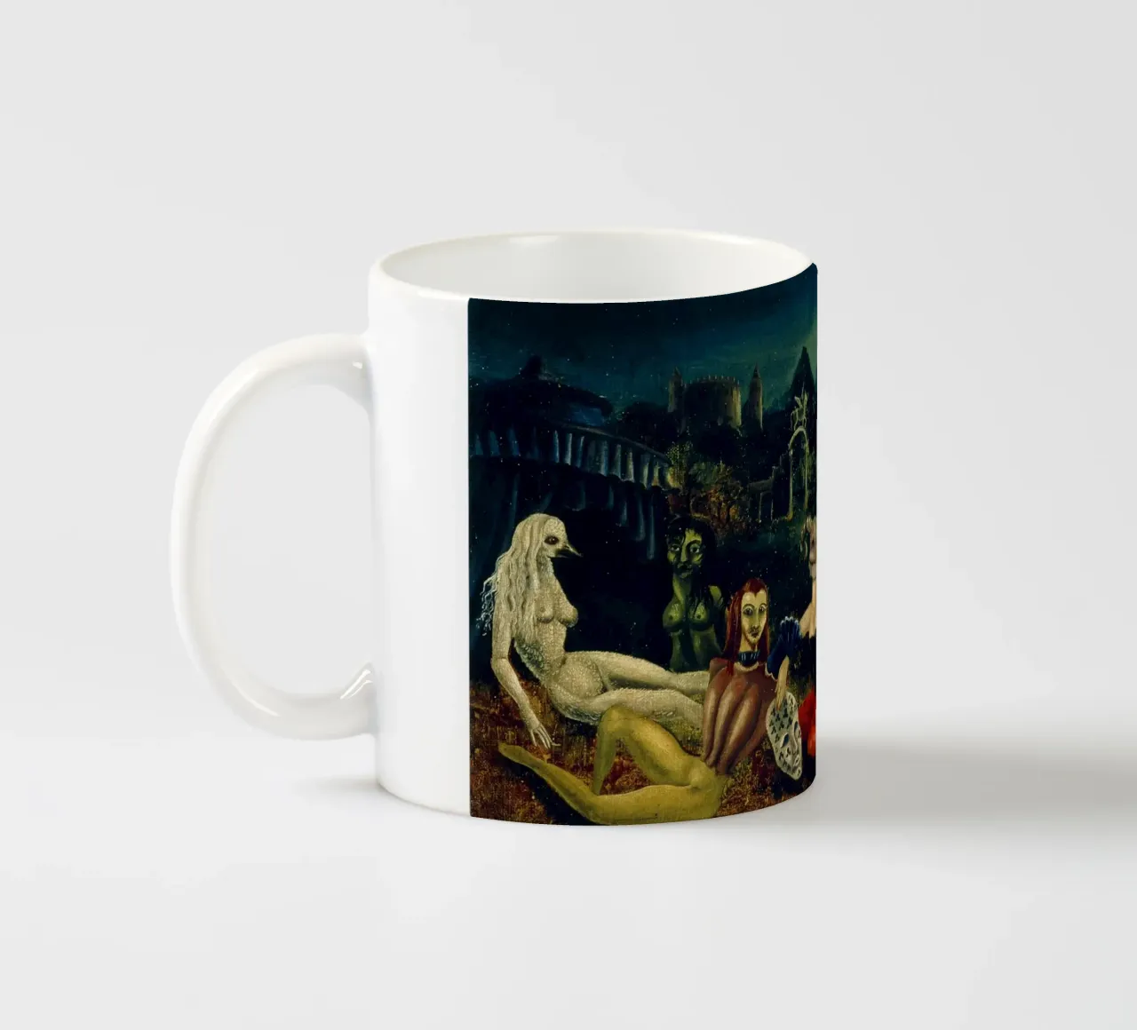 Leonora Carrington Down Below tazza in ceramica da Kunze Gallery