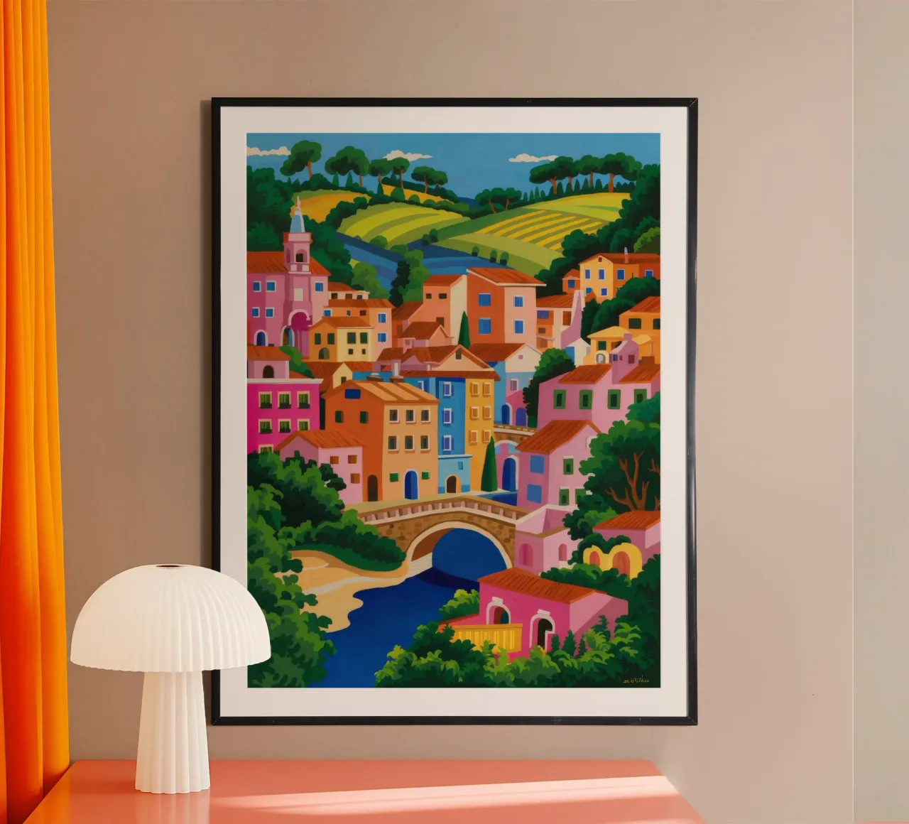 Fascino del villaggio costiero poster da Paez Harmony