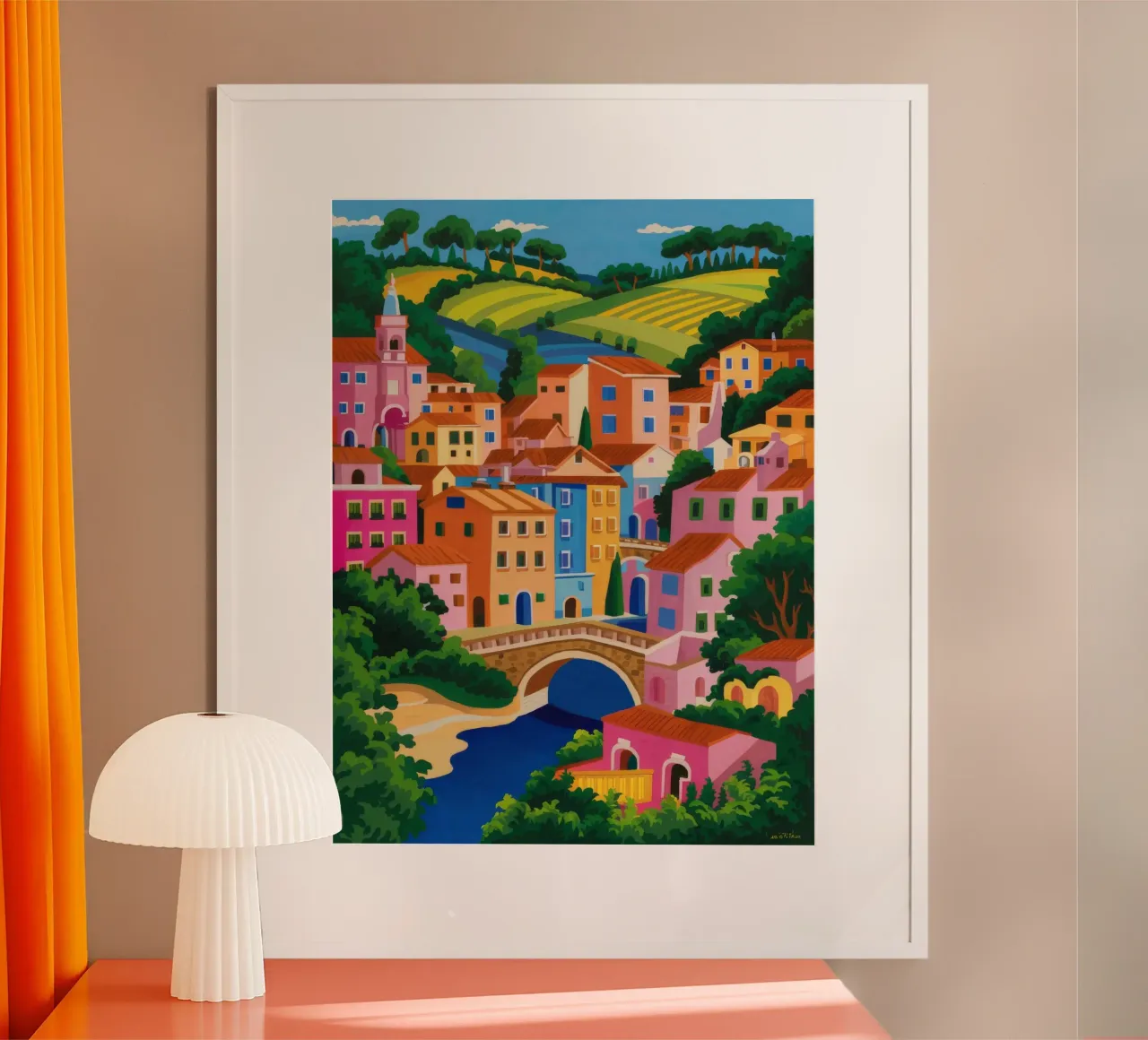 Fascino del villaggio costiero poster da Paez Harmony