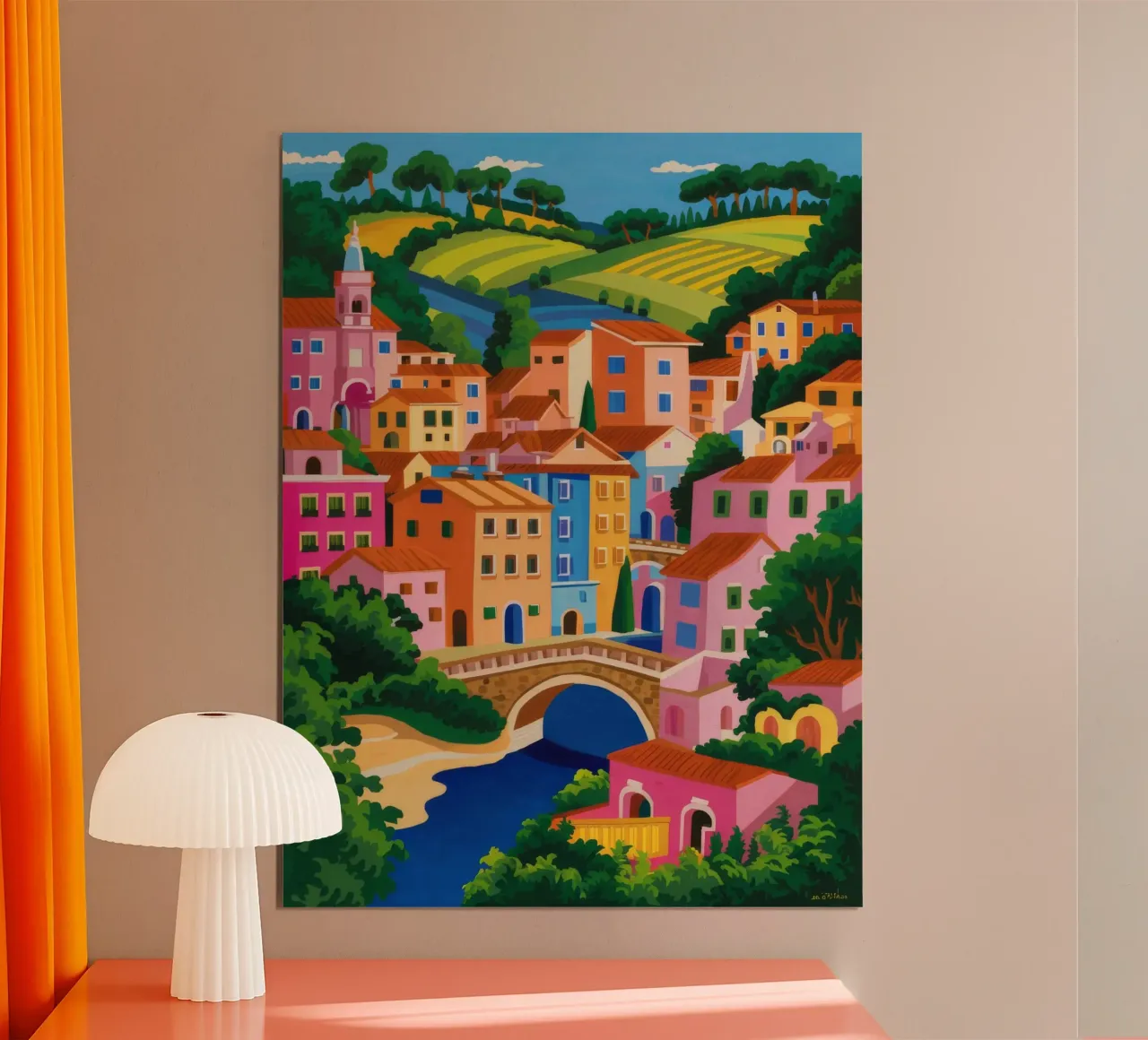 Fascino del villaggio costiero poster da Paez Harmony