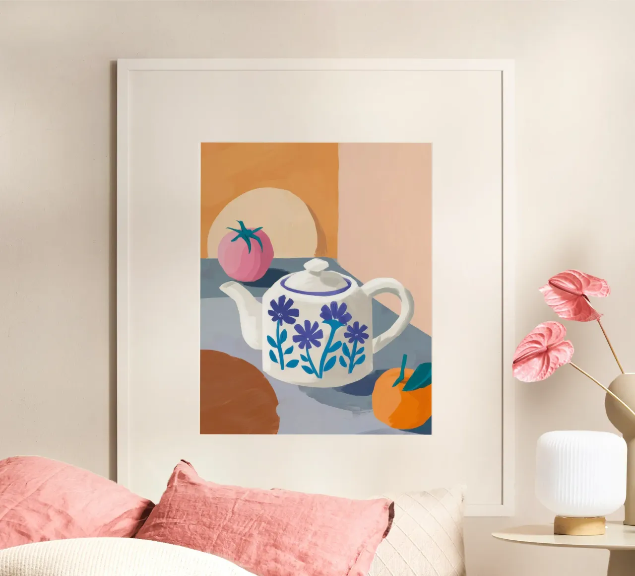Frutta in ceramica Calm poster con telaio in alluminio da Lumi Eyes