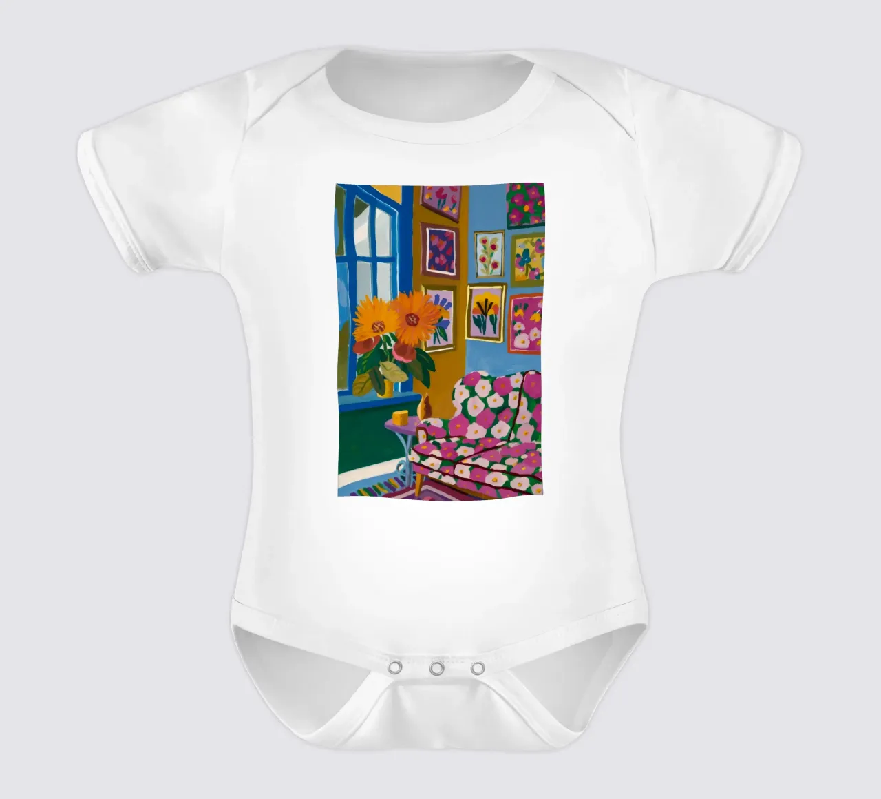 Camera Azure Bloom body neonato maniche corte da Lumi Eyes
