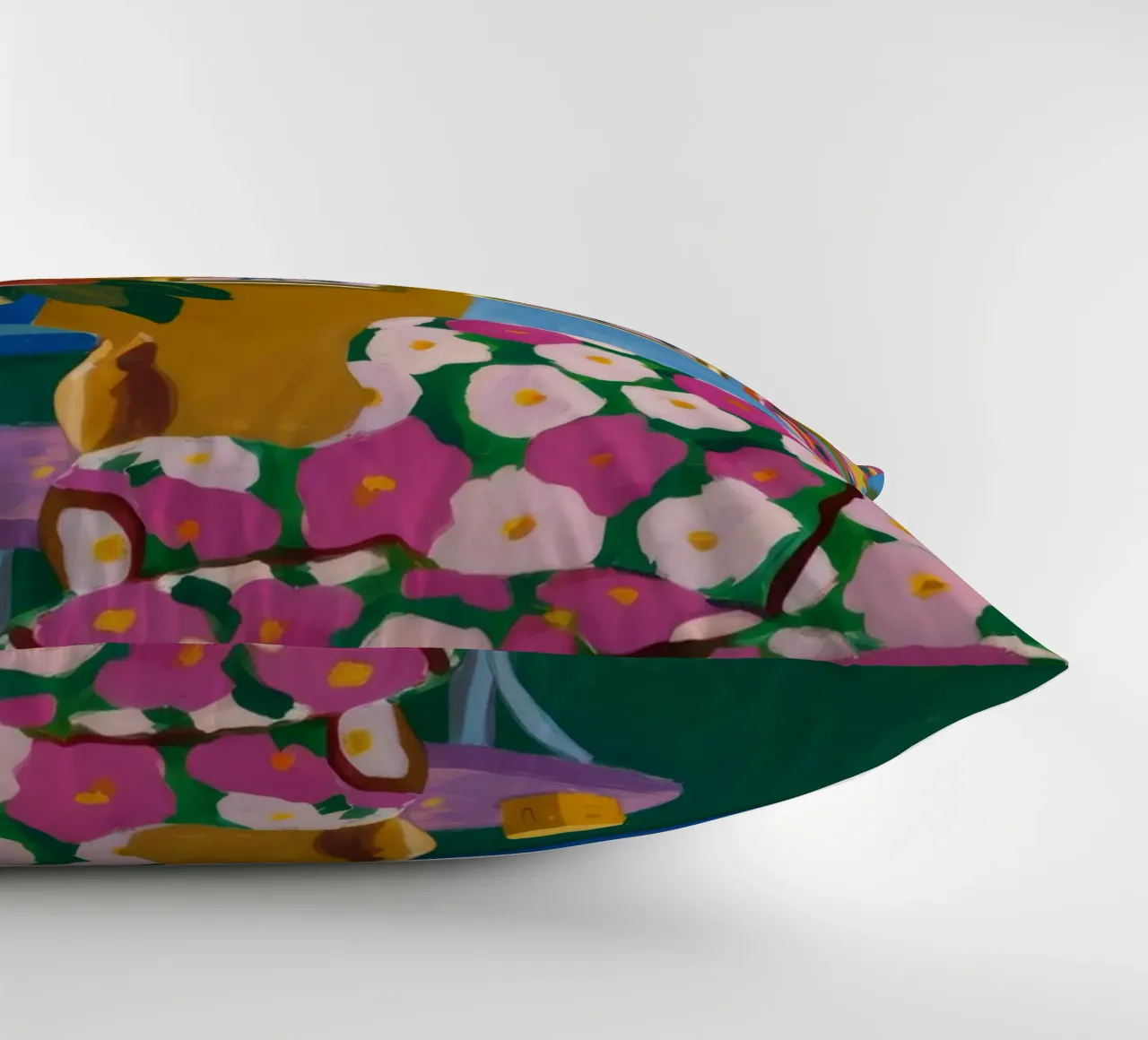 Azure Bloom Room decorative cushion by Lumi Eyes