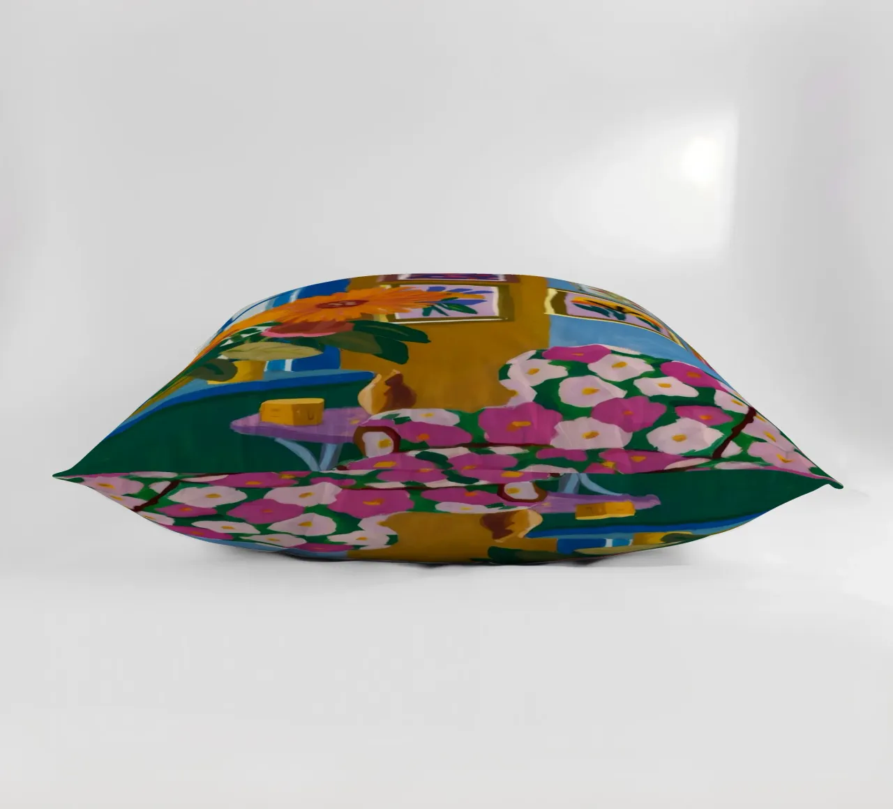 Azure Bloom Room decorative cushion by Lumi Eyes