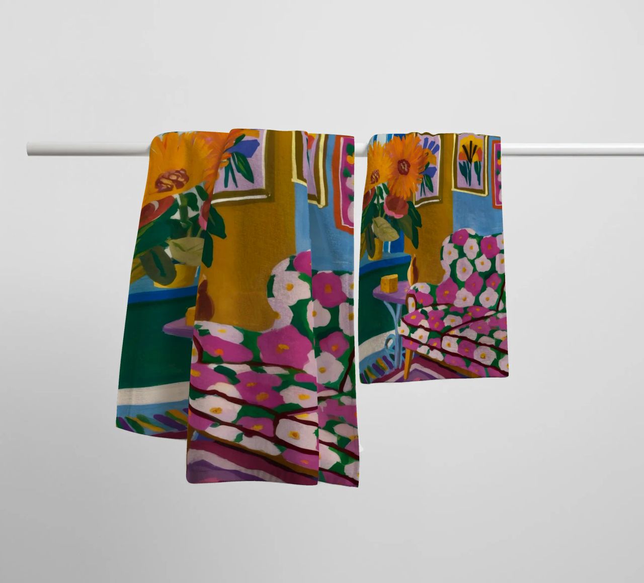Camera Azure Bloom asciugamano da bagno da Lumi Eyes