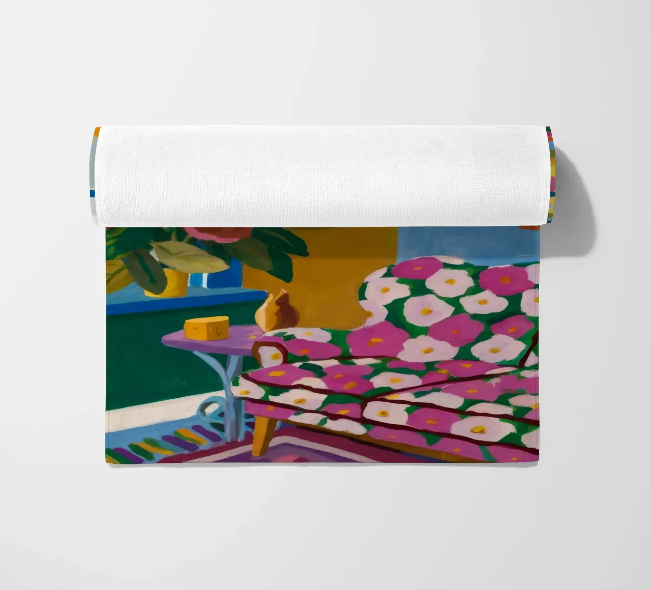 Azure Bloom Room beach towel by Lumi Eyes