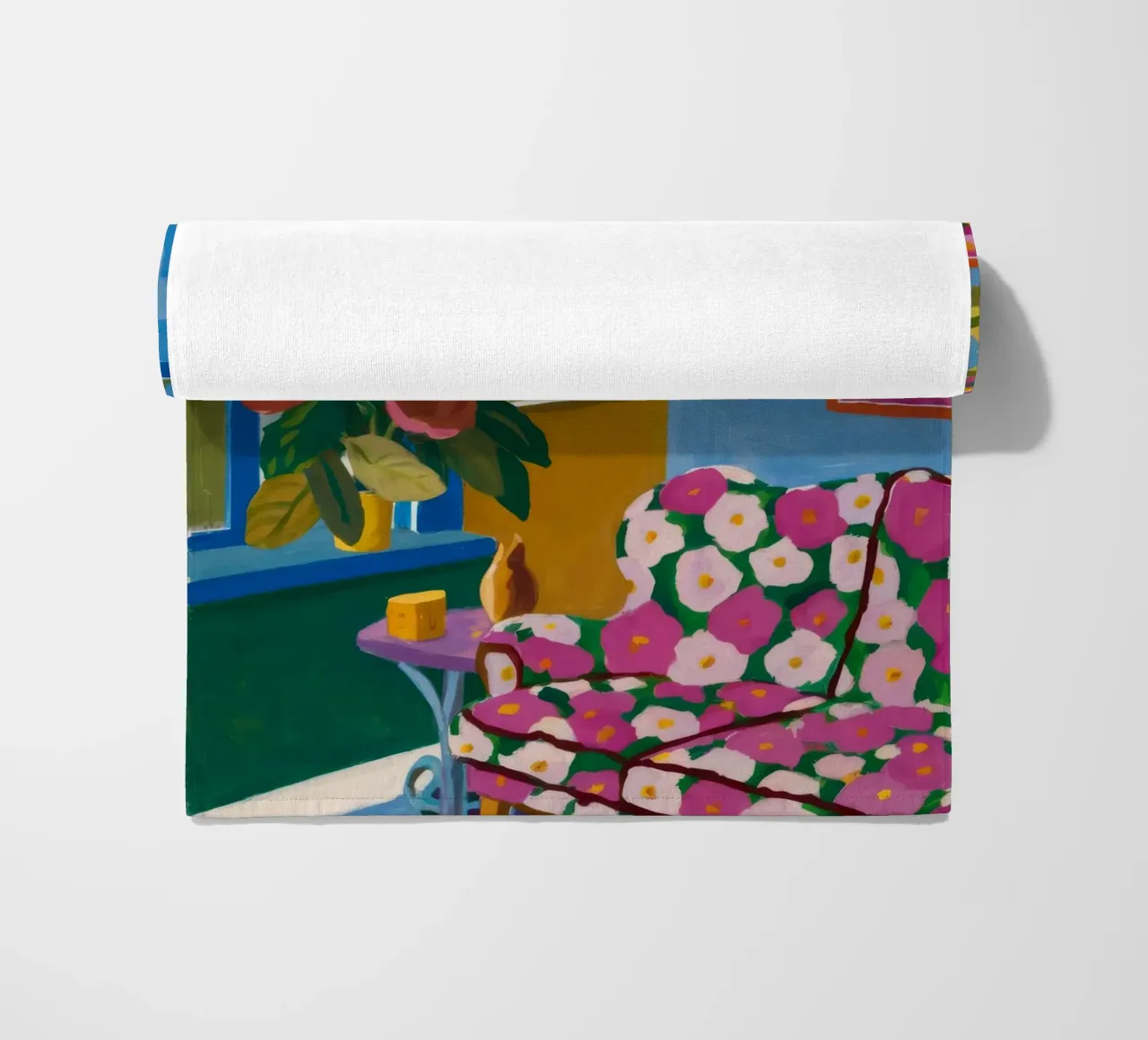 Azure Bloom Room beach towel by Lumi Eyes