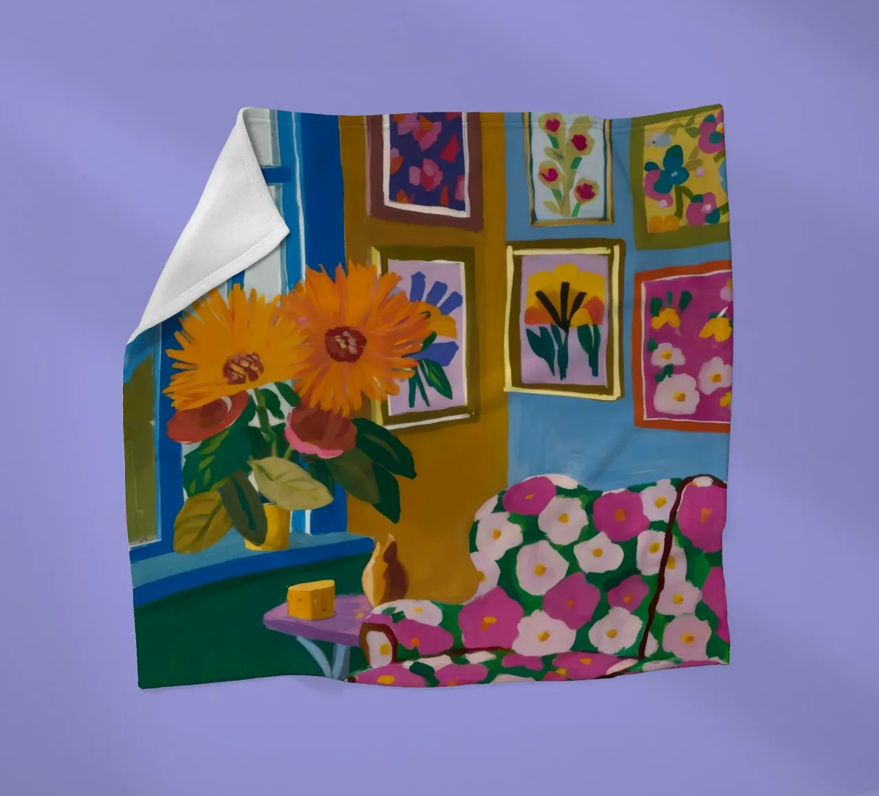 Camera Azure Bloom coperta in pile da Lumi Eyes