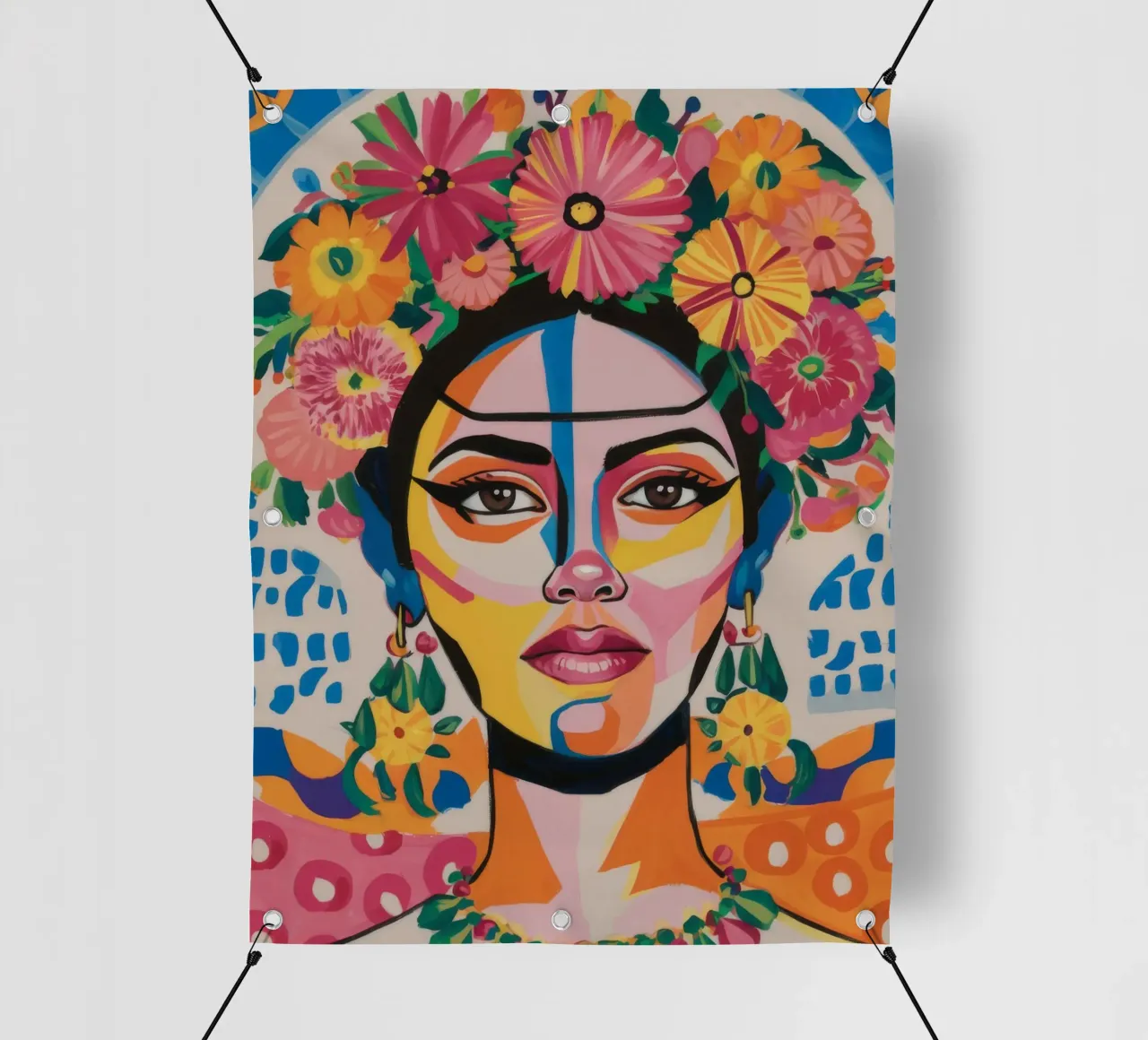 Corona floreale di Frida telo in pvc da Paez Harmony