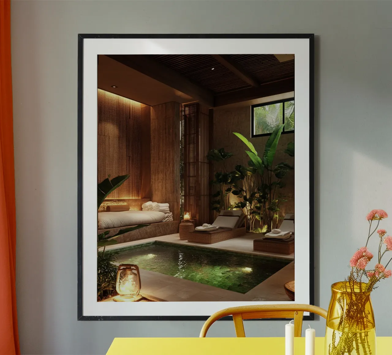 Verde lussureggiante poster con telaio in legno da PhotoVibe Decor