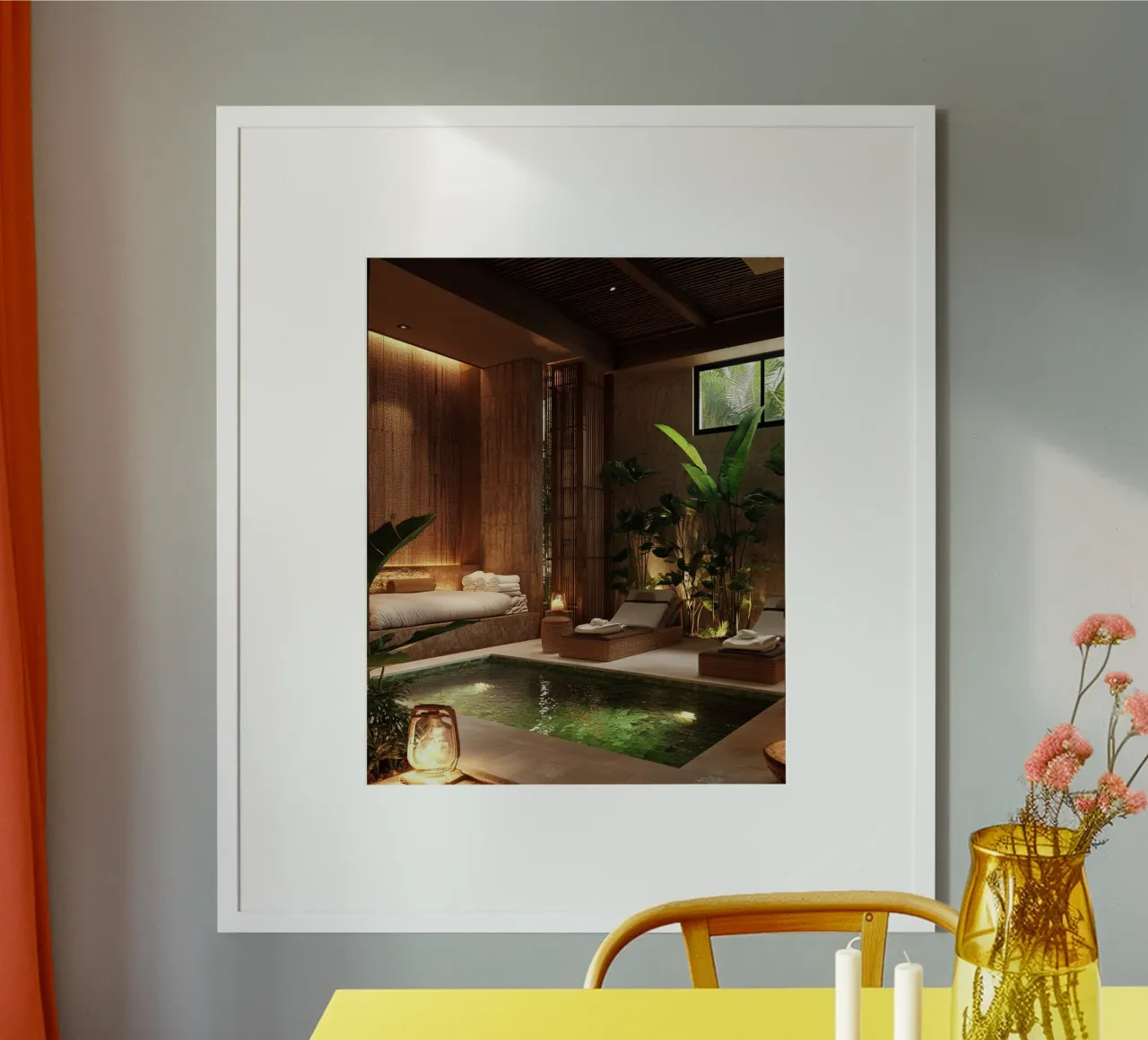 Verde lussureggiante poster con telaio in legno da PhotoVibe Decor