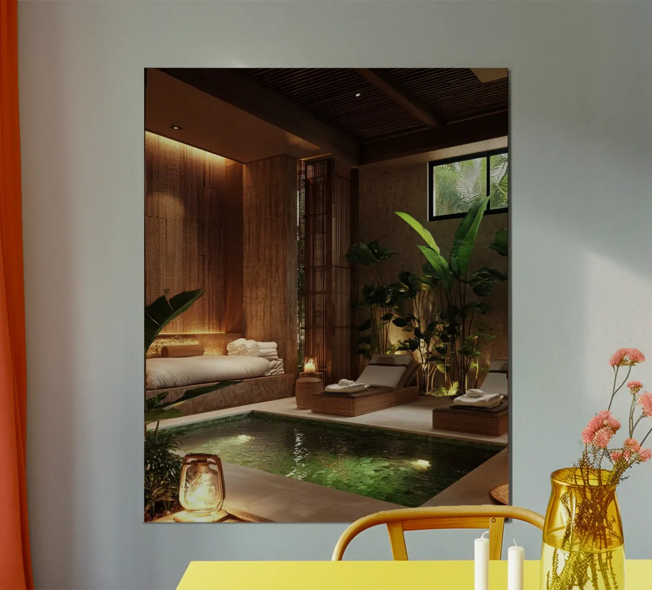 Verde lussureggiante poster con telaio in legno da PhotoVibe Decor
