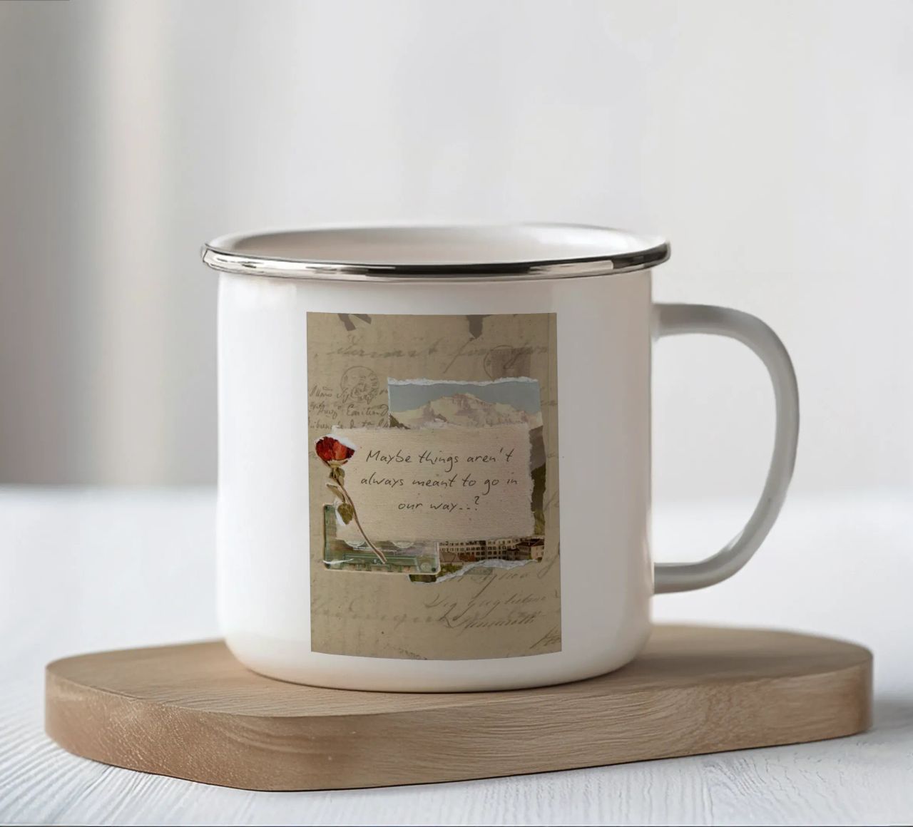 maybe things aren't always meant to go in our way enamel mug by Andara shop