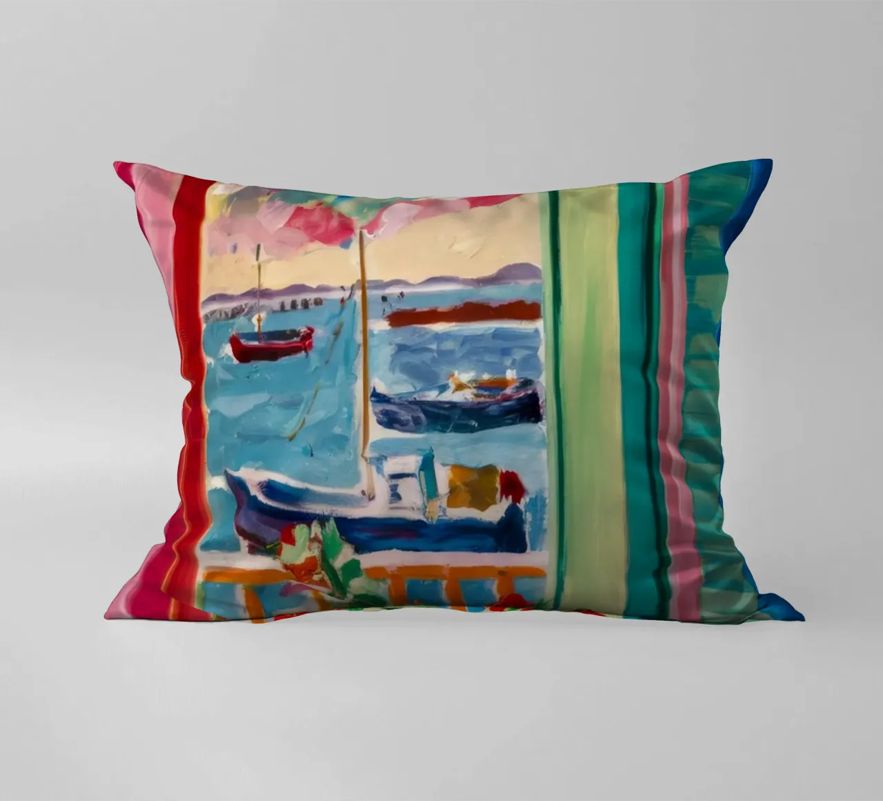 Shutter Harbor Bloom decorative cushion by Lumi Eyes