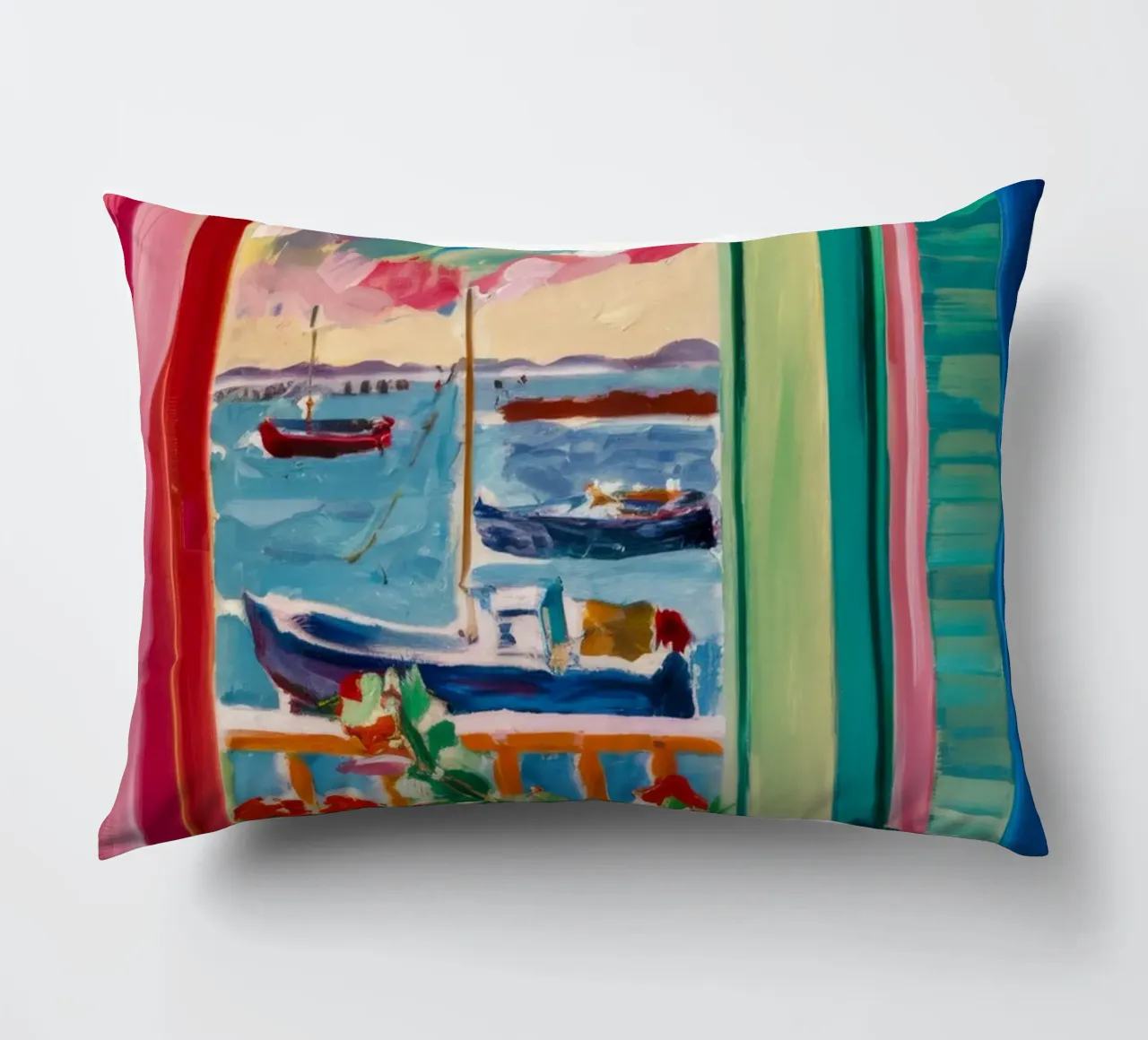 Shutter Harbor Bloom decorative cushion by Lumi Eyes