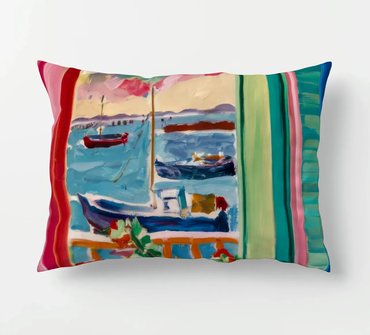 Shutter Harbor Bloom decorative cushion by Lumi Eyes