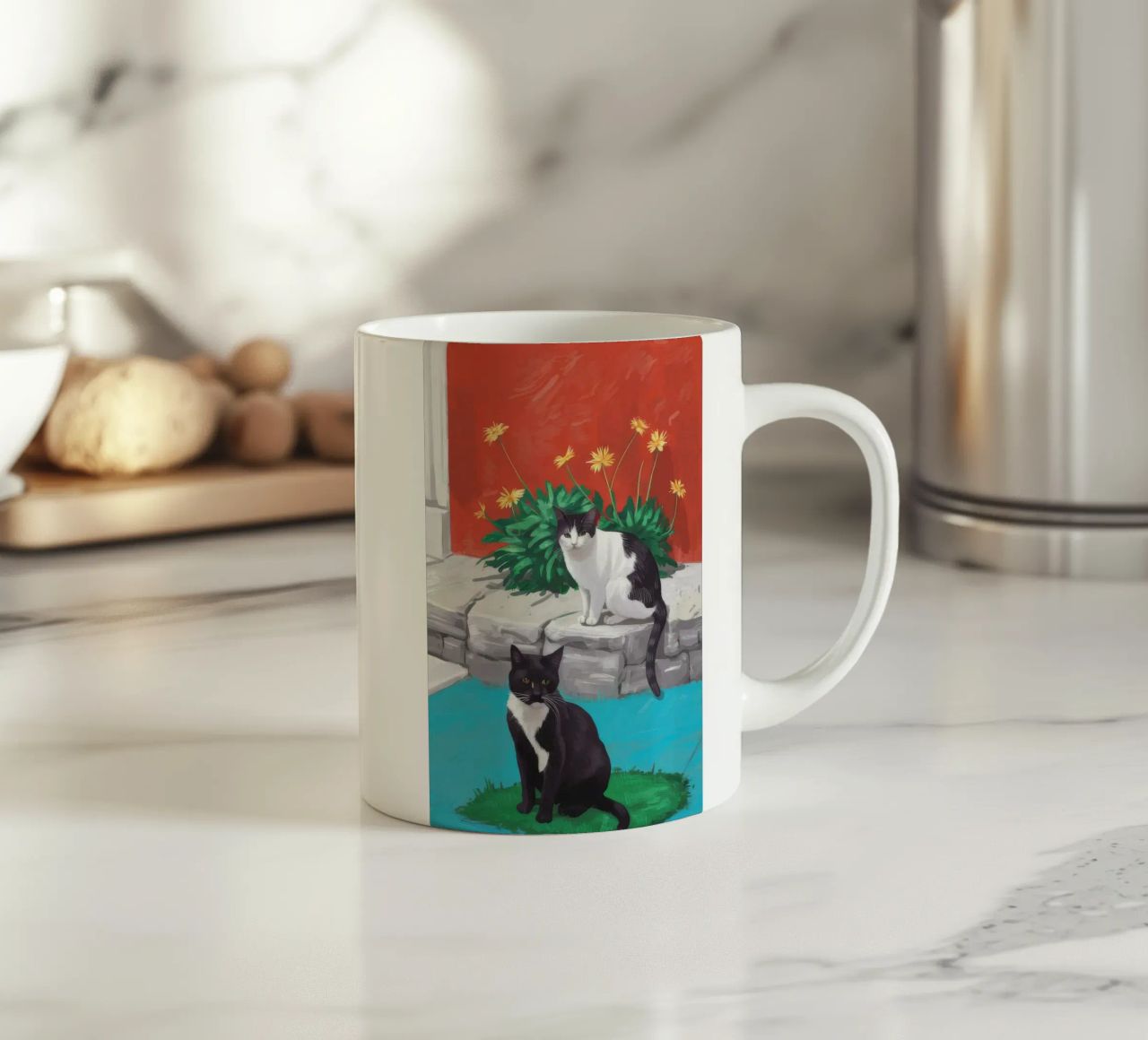 Tuxedo Bloom Perch tazza in ceramica da Lumi Eyes