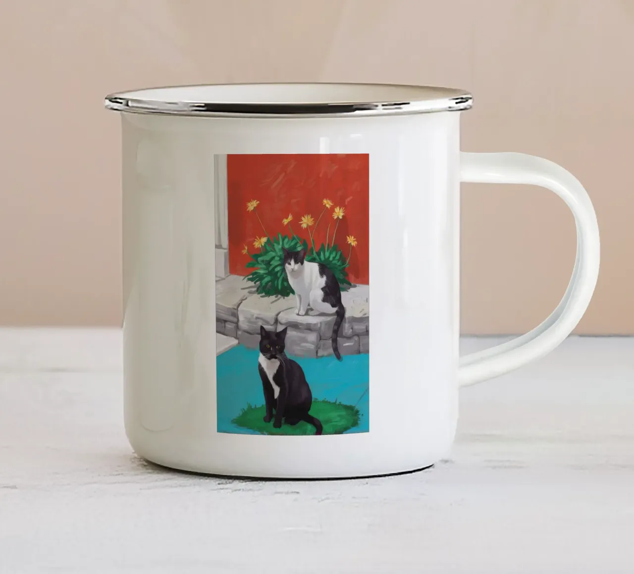 Smoking-Blütenbarsch Emaille Tasse von Lumi Eyes