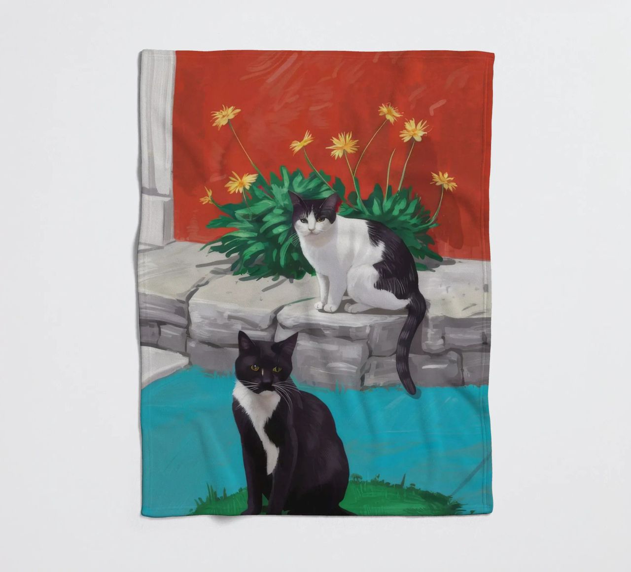 Tuxedo Bloom Perch coperta in pile da Lumi Eyes