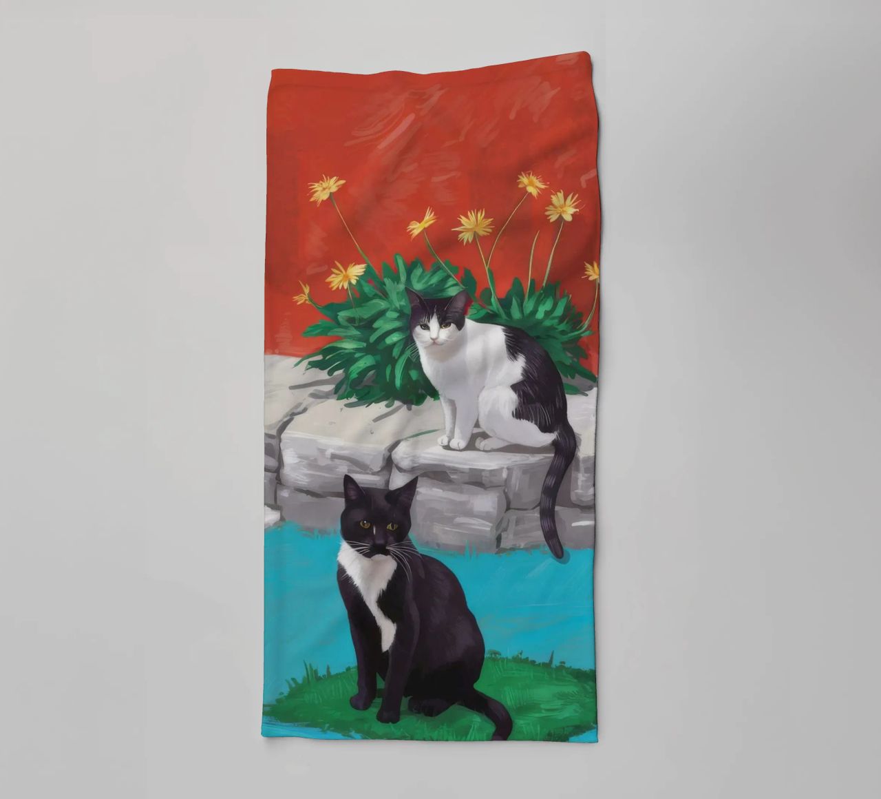 Tuxedo Bloom Perch asciugamano da bagno da Lumi Eyes
