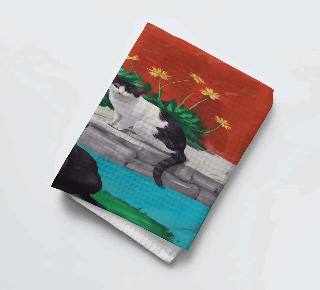 Tuxedo Bloom Perch canovaccio da cucina da Lumi Eyes