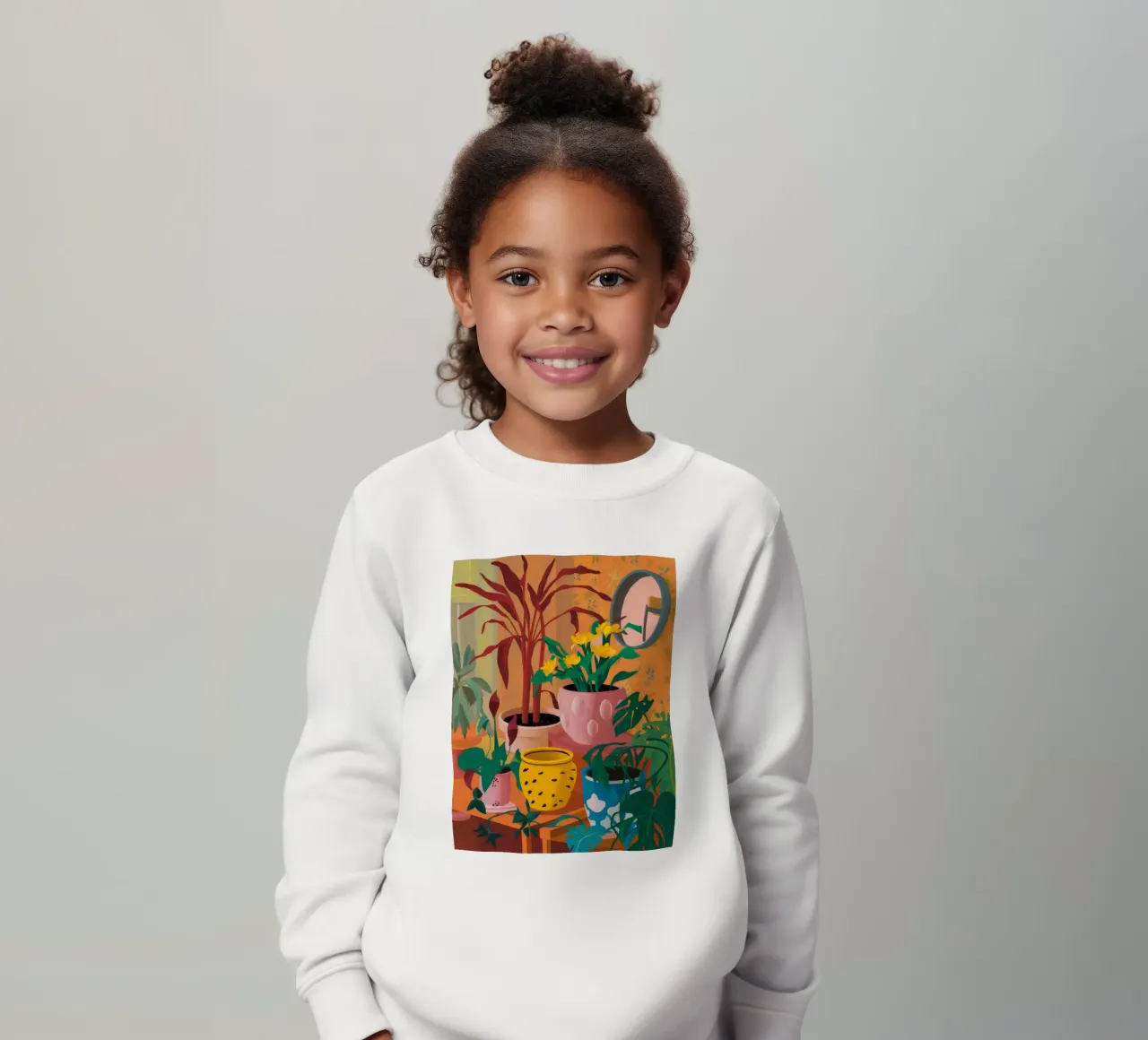 Sunset Plant Sill kids sweatshirt by Paez Harmony