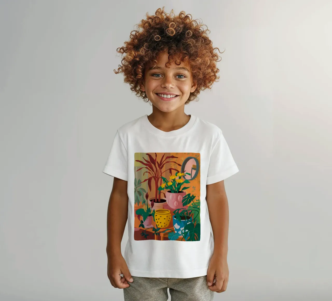 Sunset Plant Sill kids t-shirt by Paez Harmony