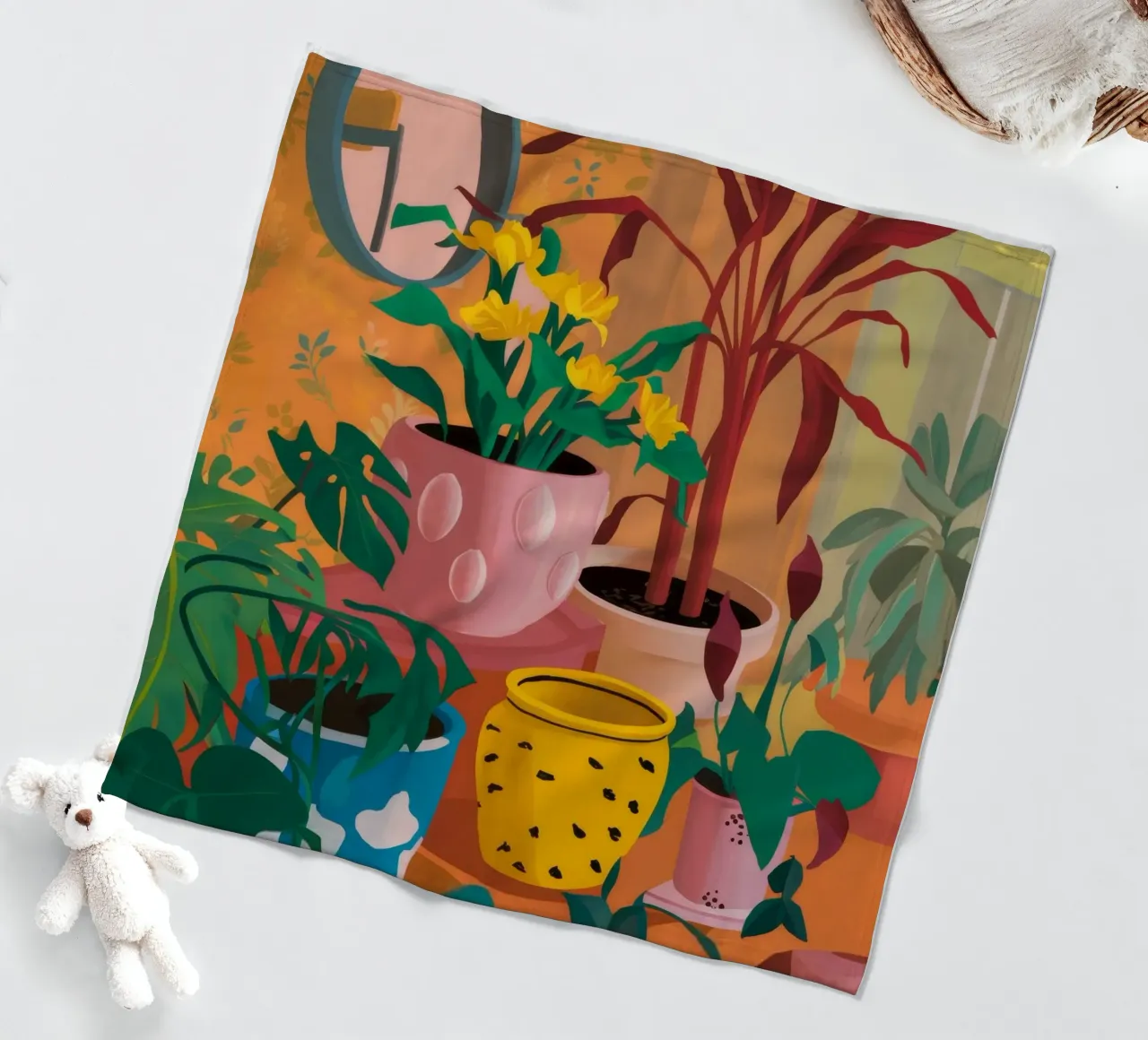 Sunset Plant Sill fleece blanket by Paez Harmony