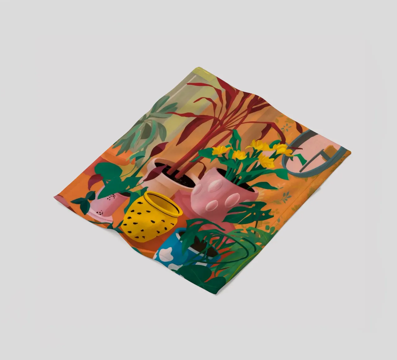 Sunset Plant Sill fleece blanket by Paez Harmony